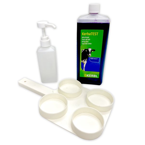 Kit test du lait: Solution Kerbatest 1L + palette + doseur