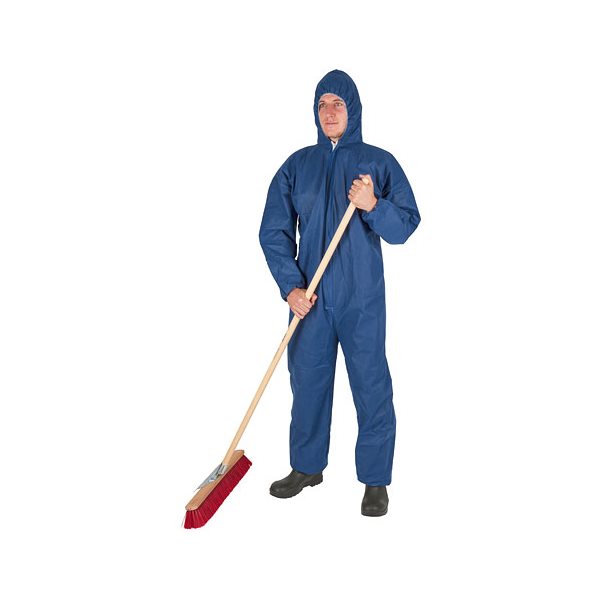Disposable coverall with cap blue XXL