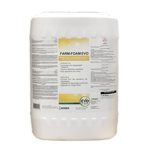 Farm-Foam EVO nettoyant alcalin moussant & détartrant 18.9 L