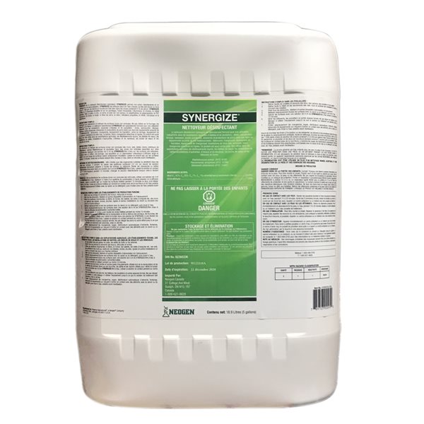 Synergize multi-purpose disinfectant-cleaner 18.9 L