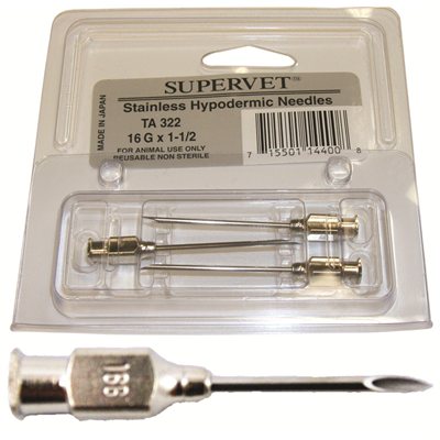 SYRVET stainless steel needles 16 g x 3 / 4 pk / 3